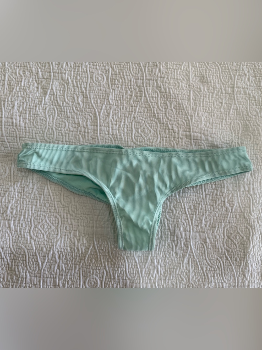 Quintsoul Ribbed Bikini Bottom in Light Aqua